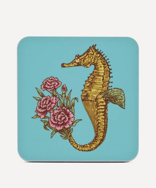 Set of seahorses design melamine placemats and coasters 