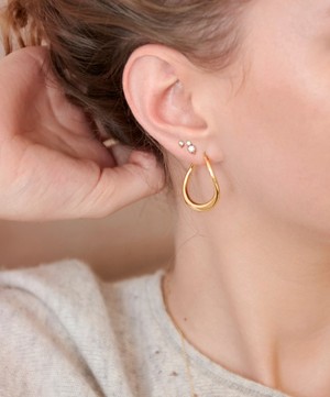 Dinny Hall - 14ct Gold Shuga Double Diamond Stud Earrings image number 1