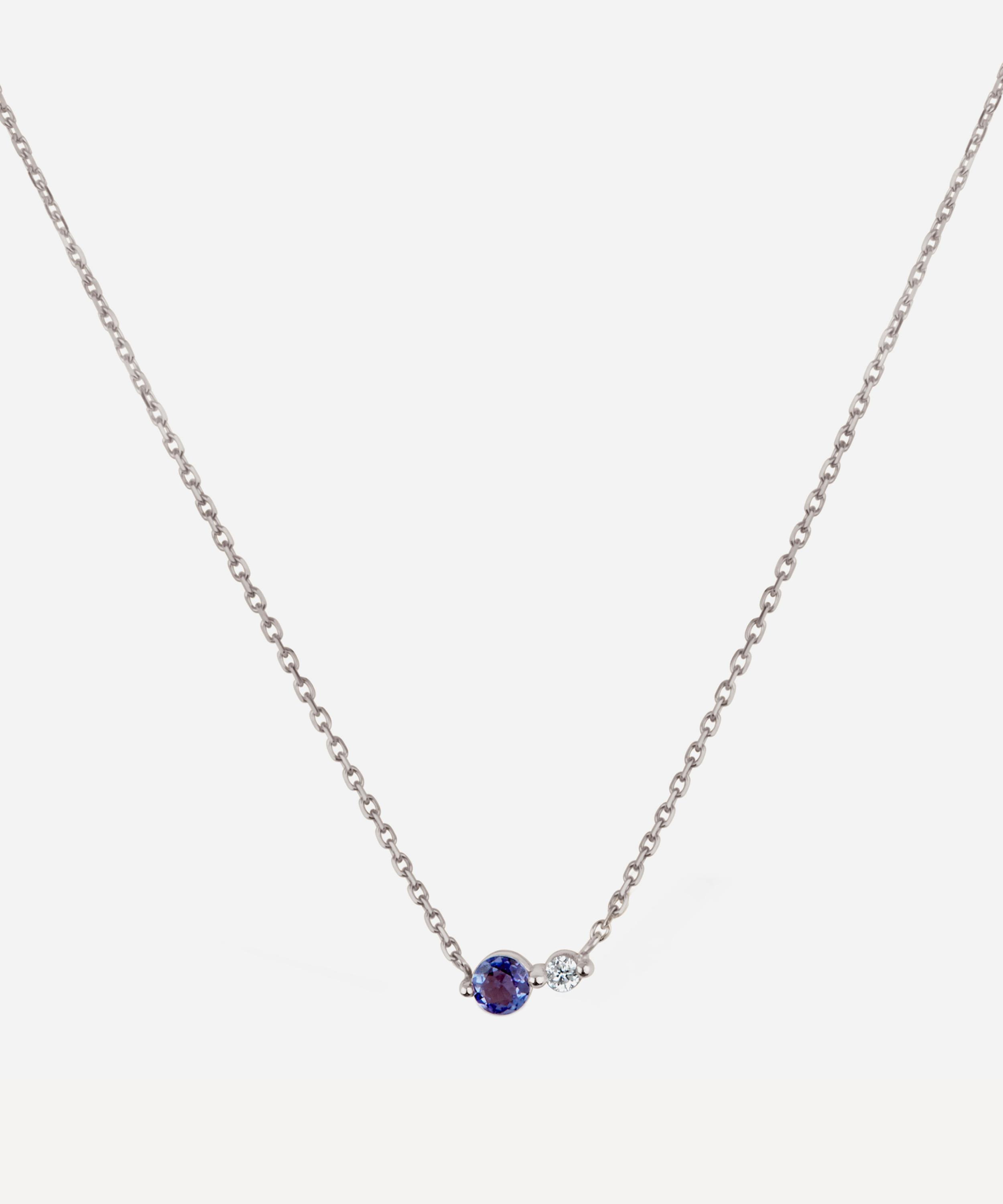 Dinny Hall - 14ct White Gold Shuga Double Stone Pendant Necklace image number 0
