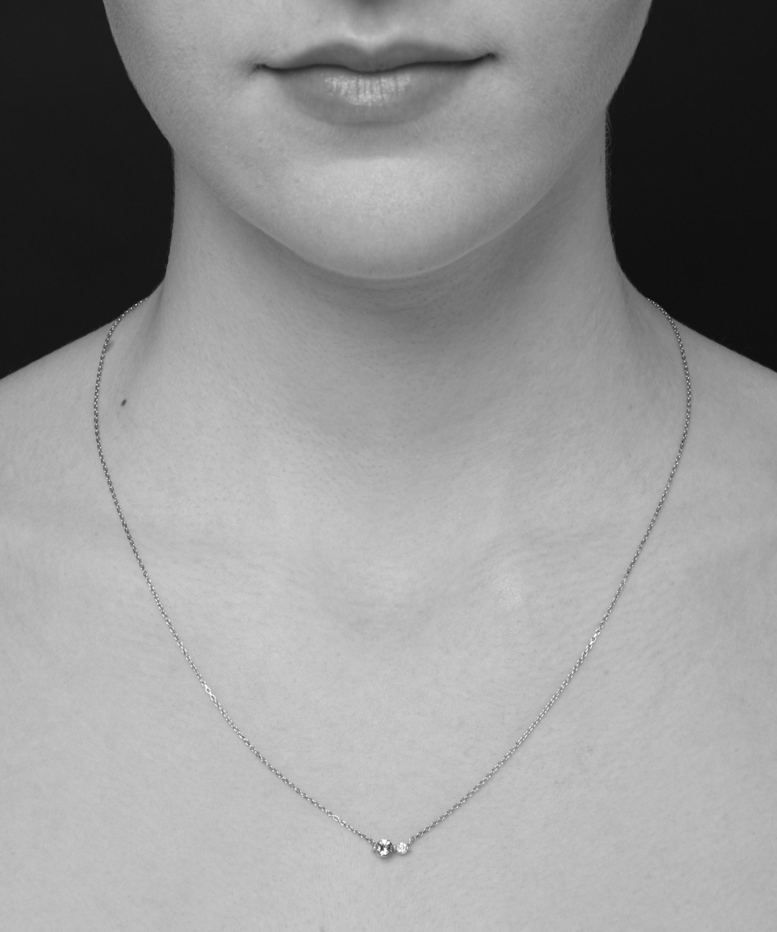 Dinny Hall - 14ct White Gold Shuga Double Stone Pendant Necklace image number 1