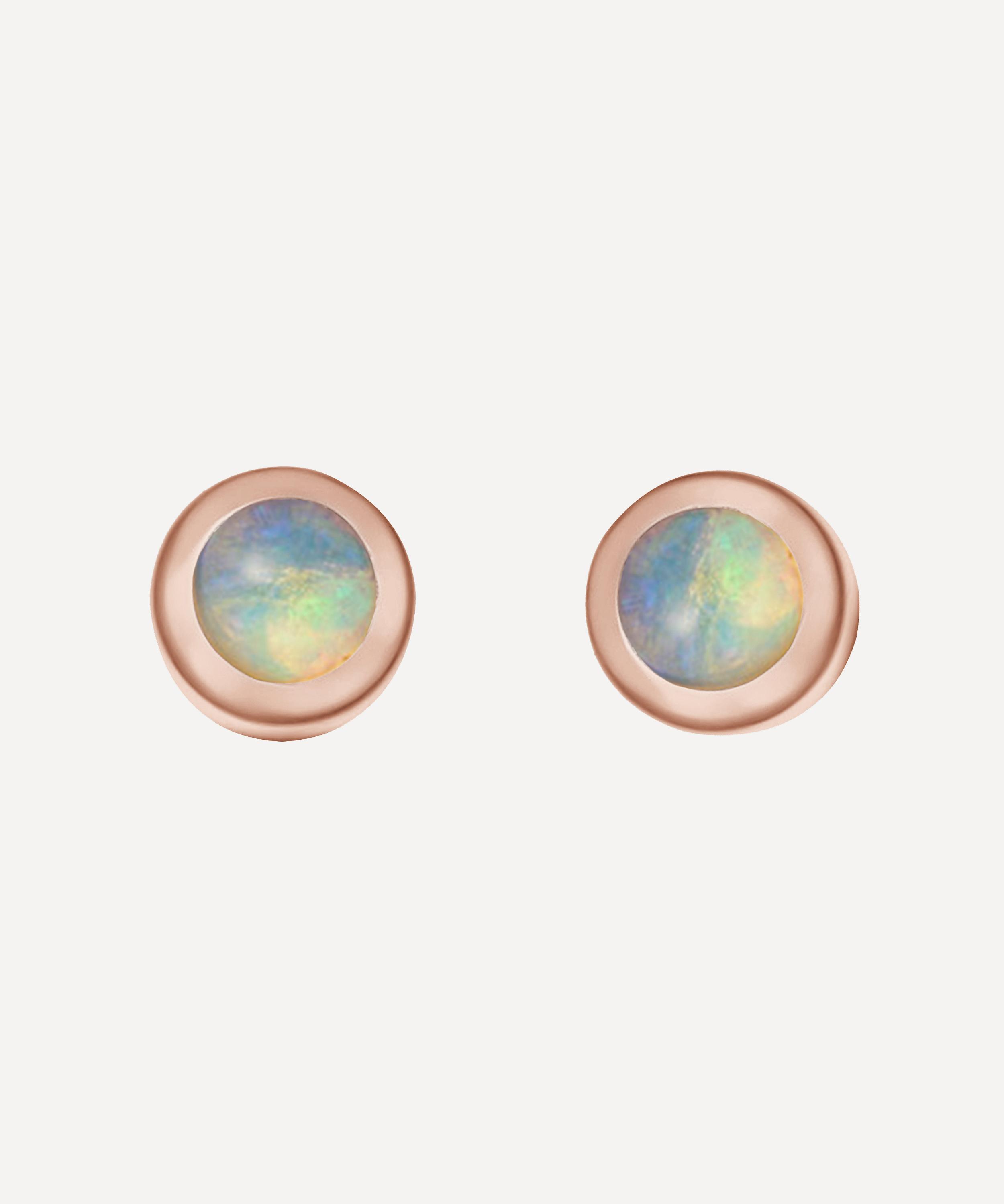Astley Clarke - Rose Gold Icon Nova Mini Opal Stud Earrings image number 0