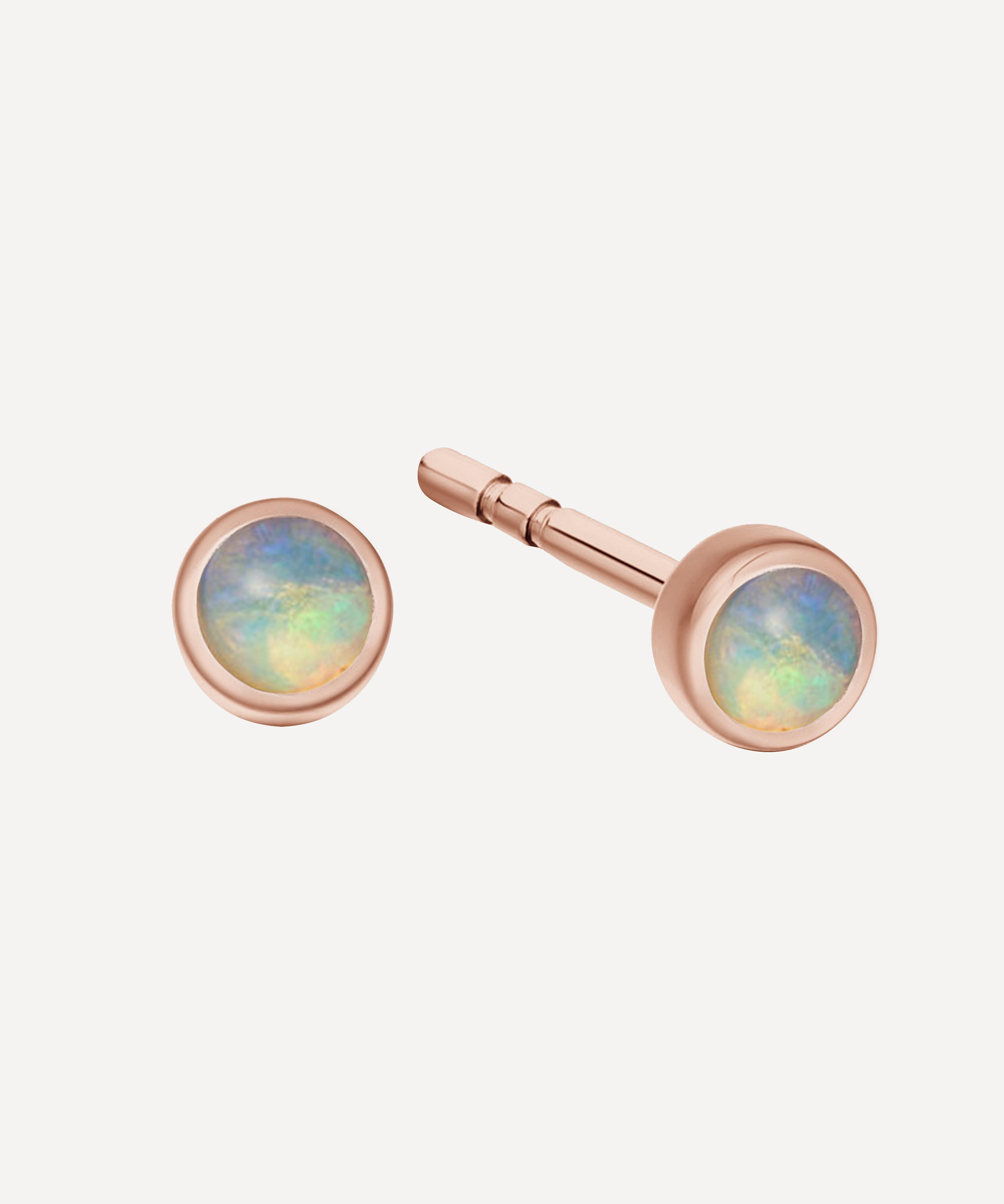 Astley Clarke - Rose Gold Icon Nova Mini Opal Stud Earrings image number 2