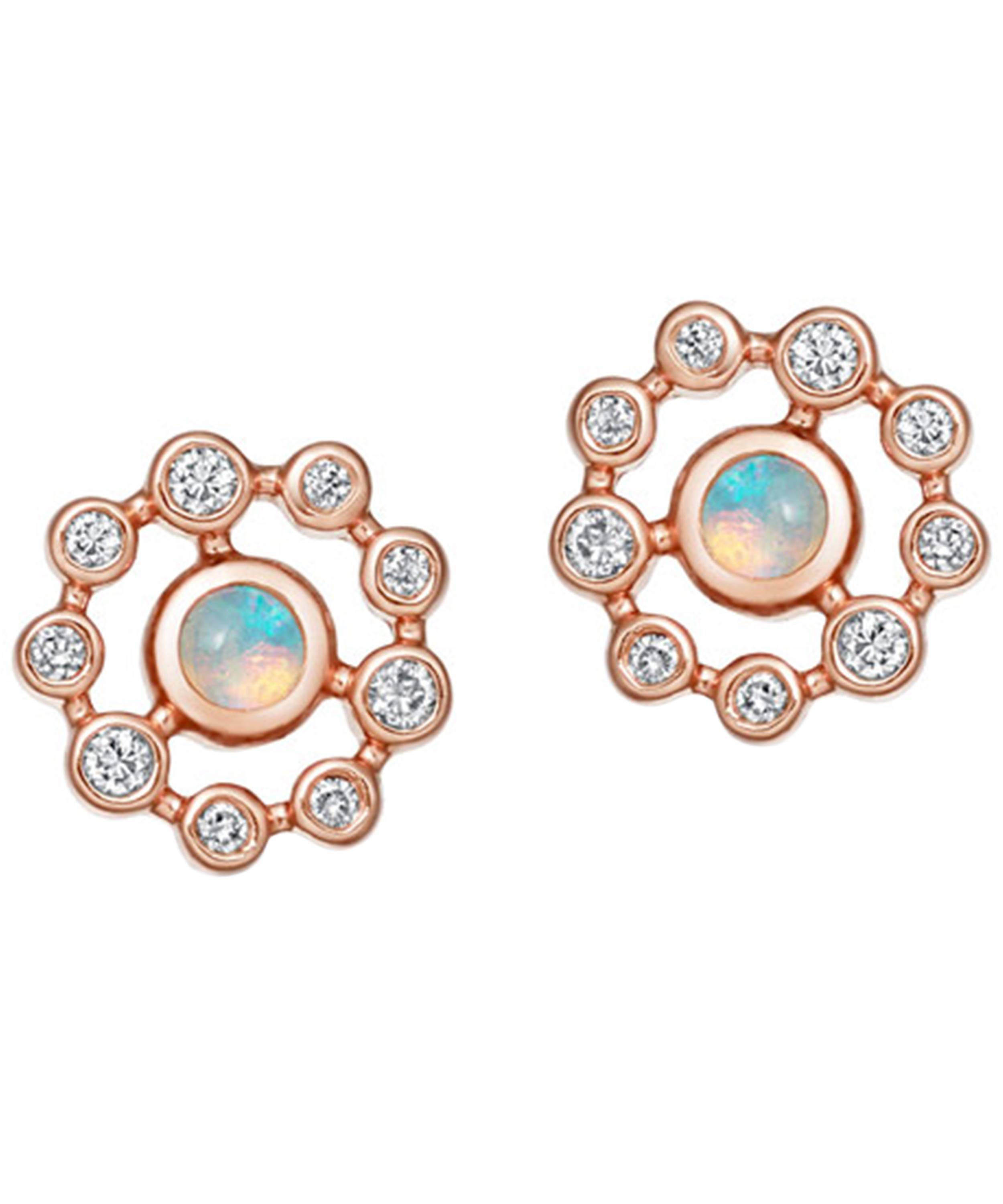 Astley Clarke Rose Gold Icon Nova Opal Stud Earrings | Liberty