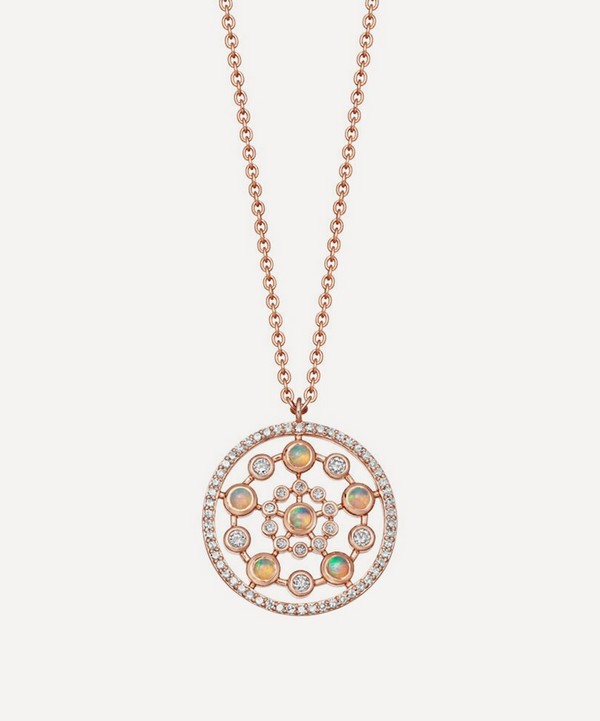 Astley Clarke - Rose Gold Icon Nova Medium Opal Pendant Necklace image number null