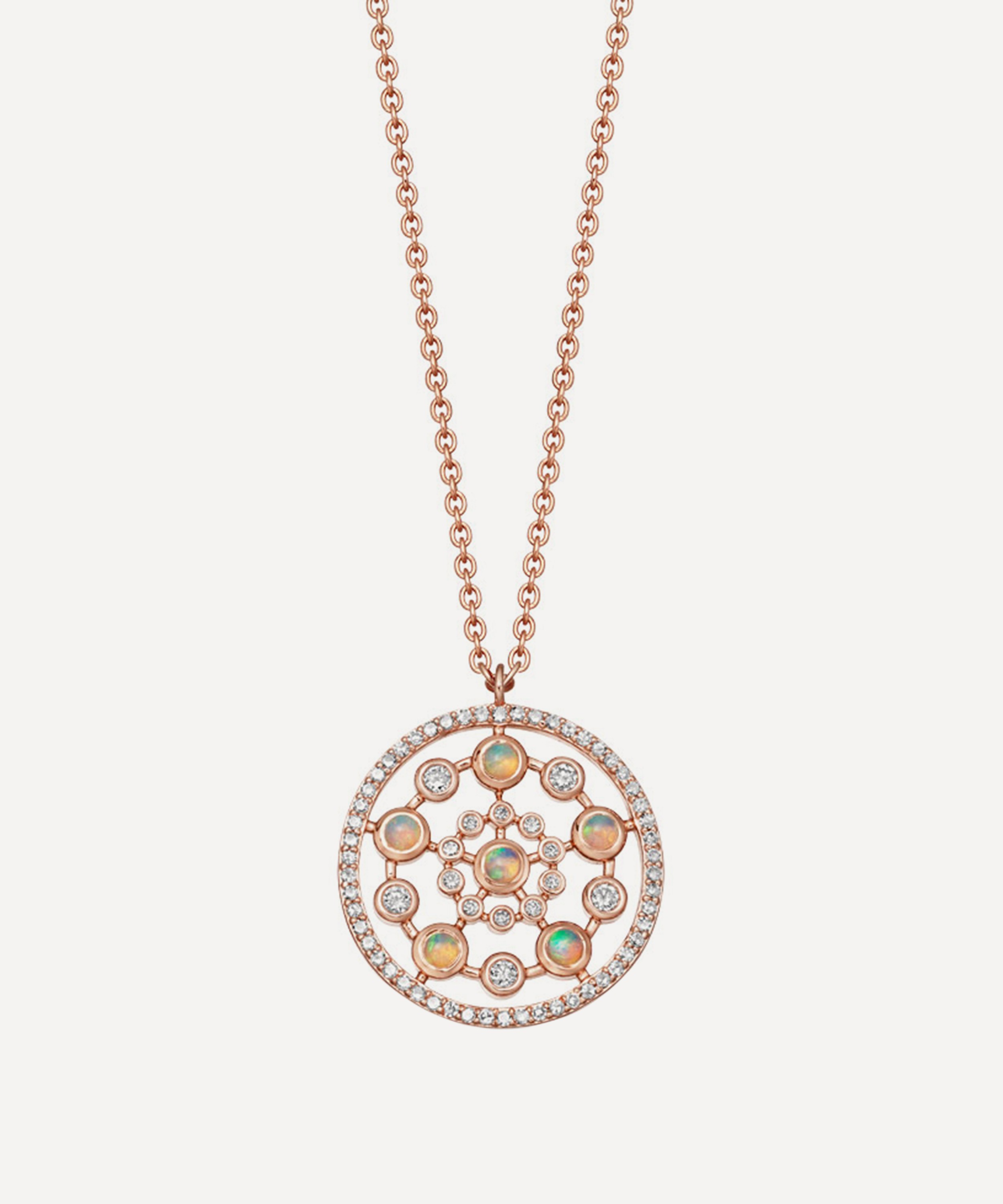 Astley Clarke - Rose Gold Icon Nova Medium Opal Pendant Necklace image number 0
