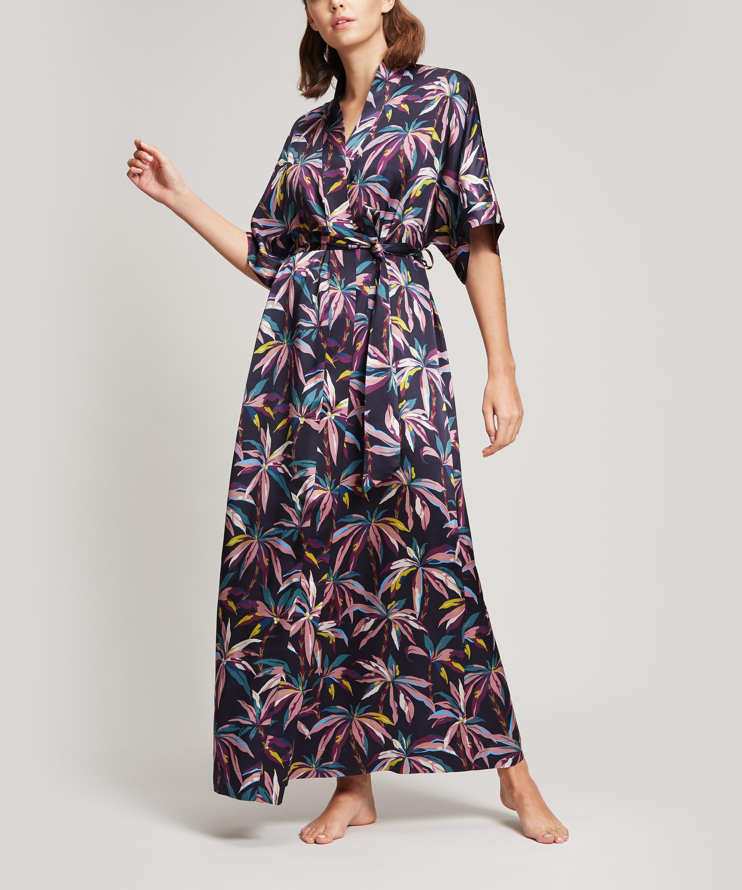 Liberty - Oasis Silk Satin Long Kimono image number 0