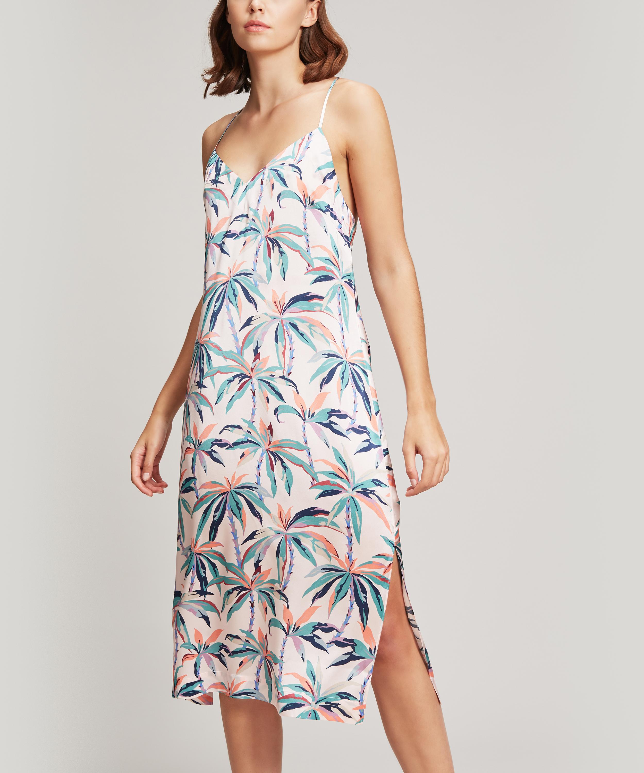 Liberty - Oasis Silk Satin Long Chemise image number 0