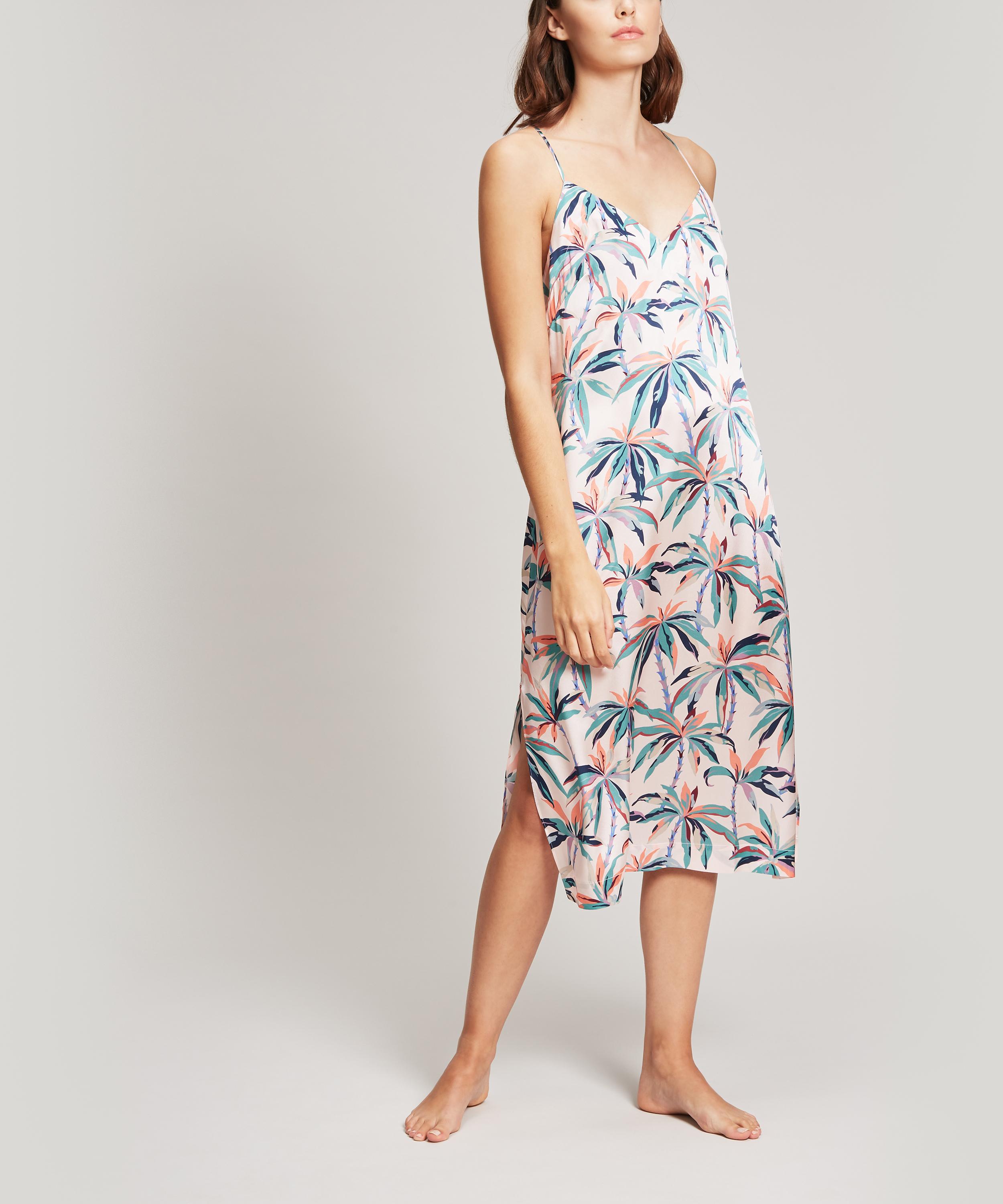 Liberty - Oasis Silk Satin Long Chemise image number 1
