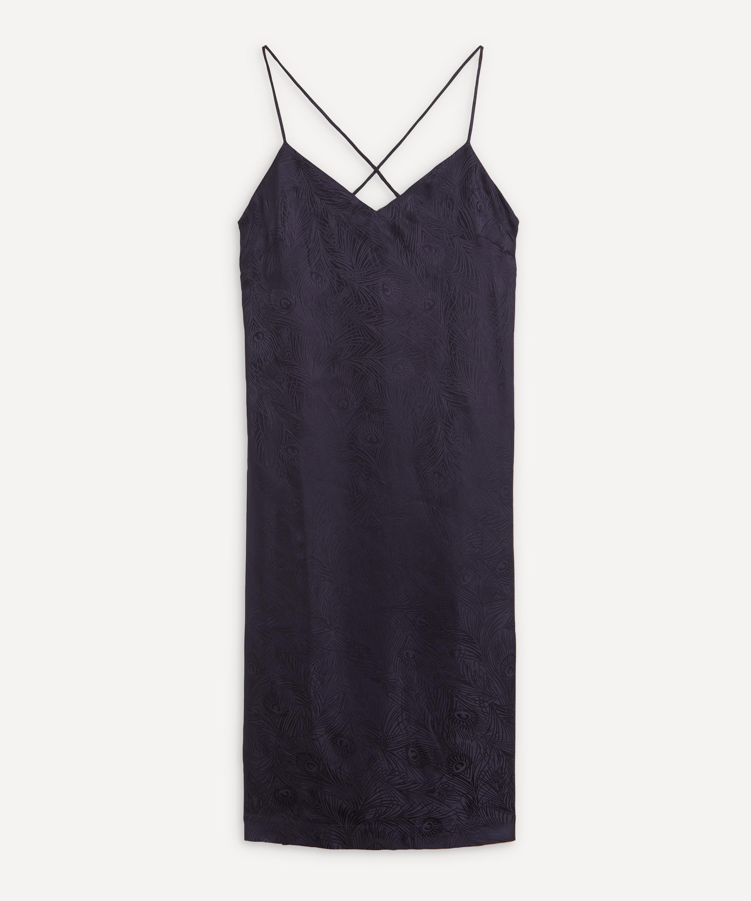 Liberty - Hera Silk Jacquard Long Chemise With Lace image number 0