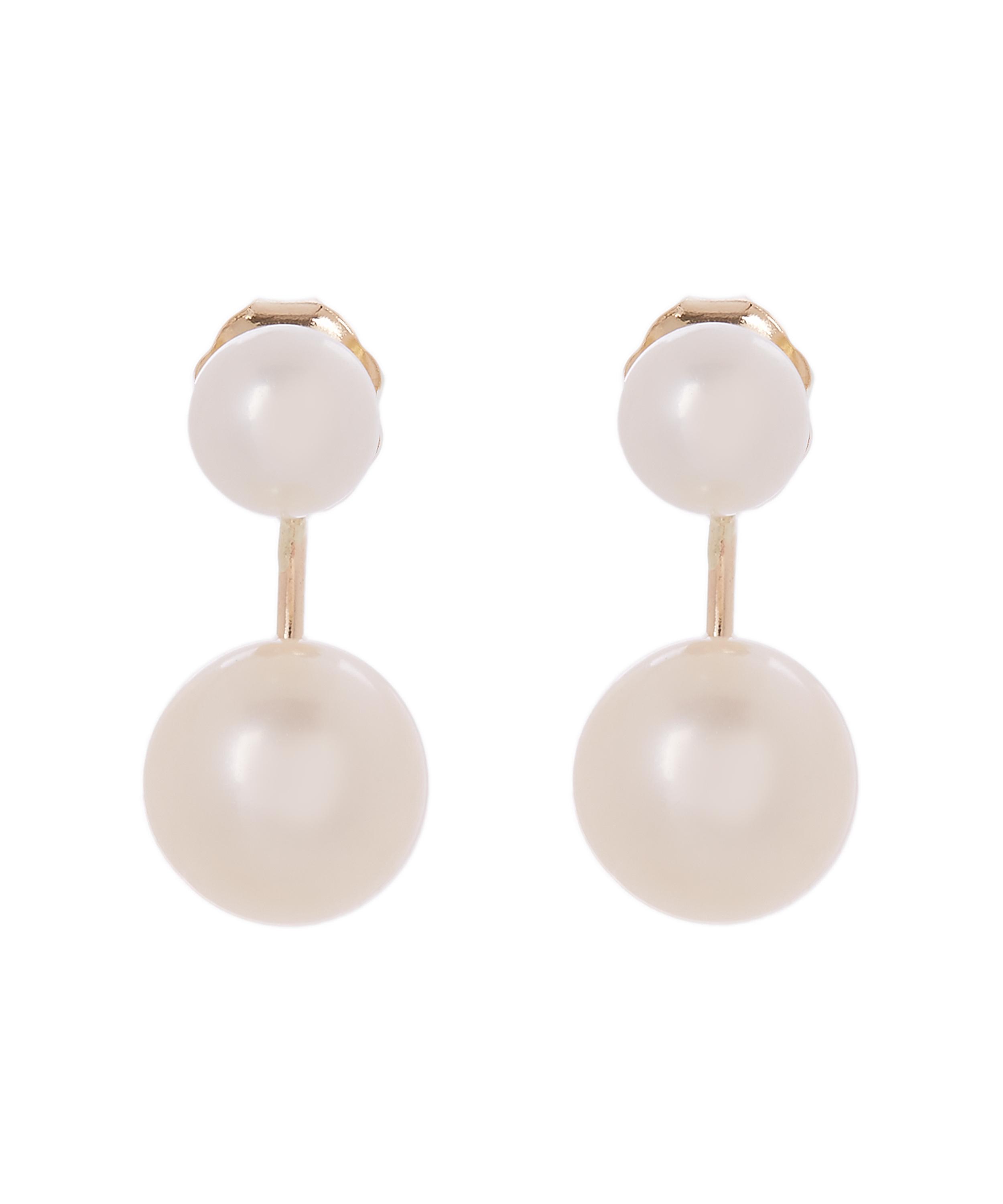 Satomi Kawakita - Gold Sister Pearl Stud Earrings