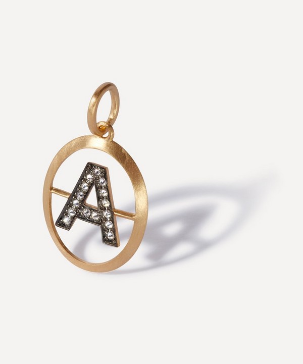 Annoushka - 18ct Gold A Diamond Initial Pendant image number null