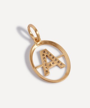 Annoushka - 18ct Gold A Diamond Initial Pendant image number 1