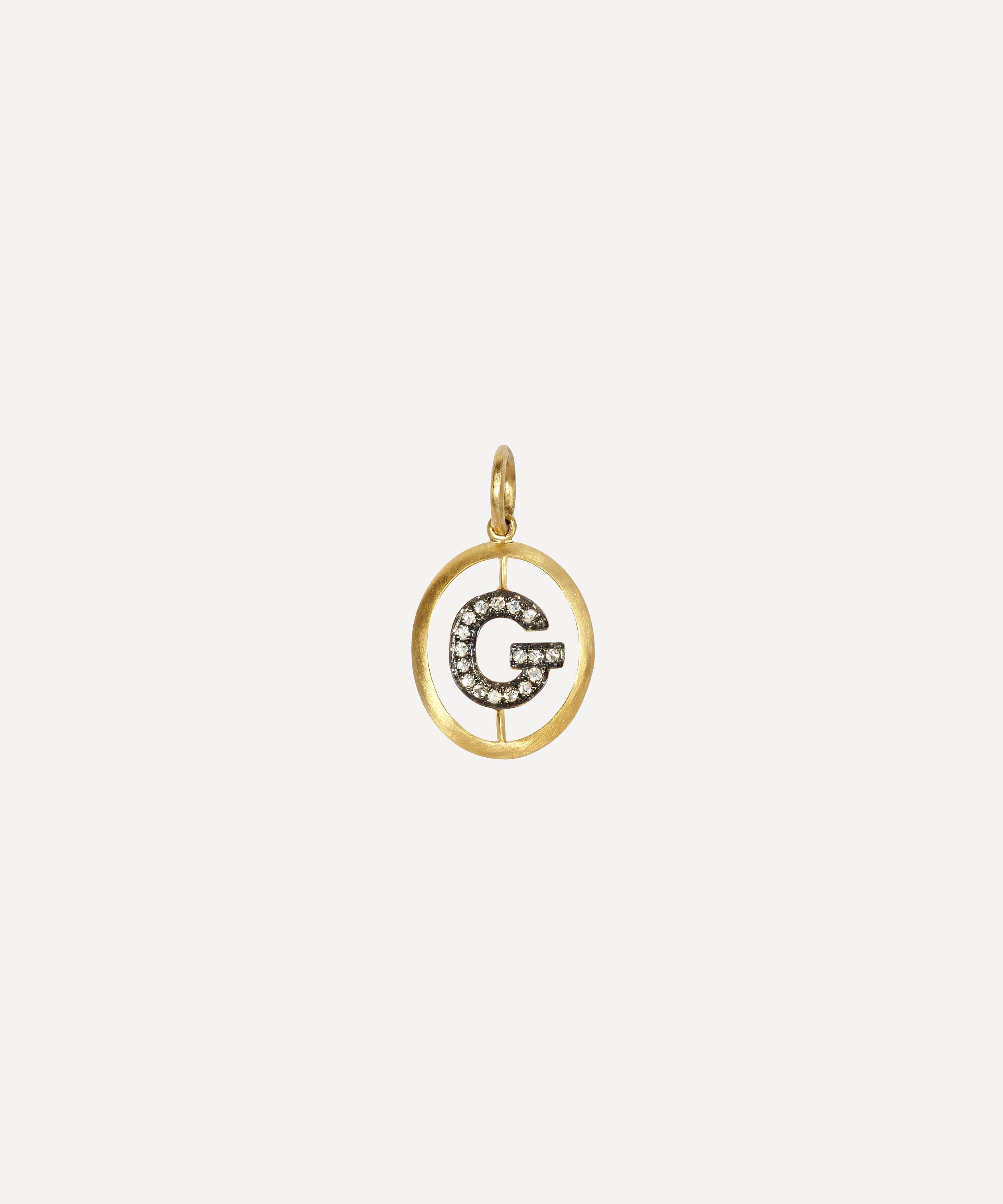 Annoushka - 18ct Gold G Diamond Initial Pendant image number 0