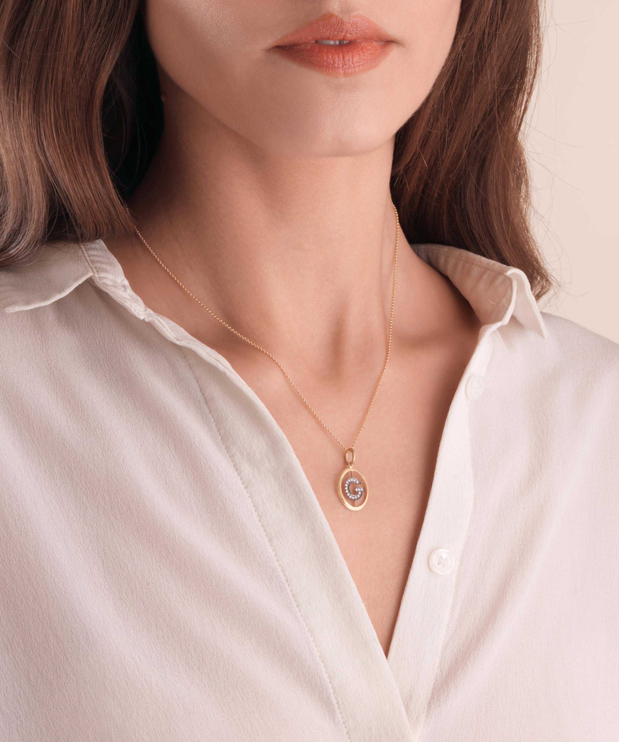 Annoushka - 18ct Gold G Diamond Initial Pendant image number 1