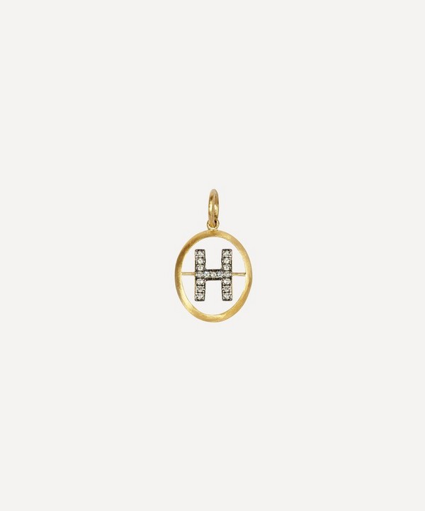 Annoushka - 18ct Gold H Diamond Initial Pendant image number null