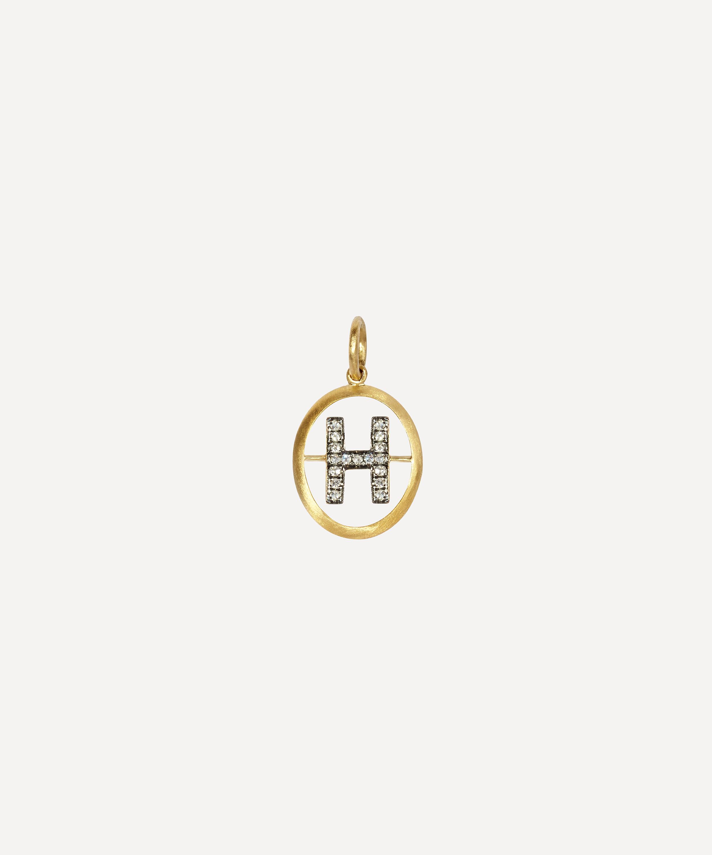 Annoushka - 18ct Gold H Diamond Initial Pendant image number 0