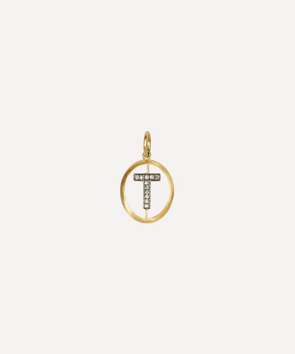 Annoushka - 18ct Gold T Diamond Initial Pendant image number null