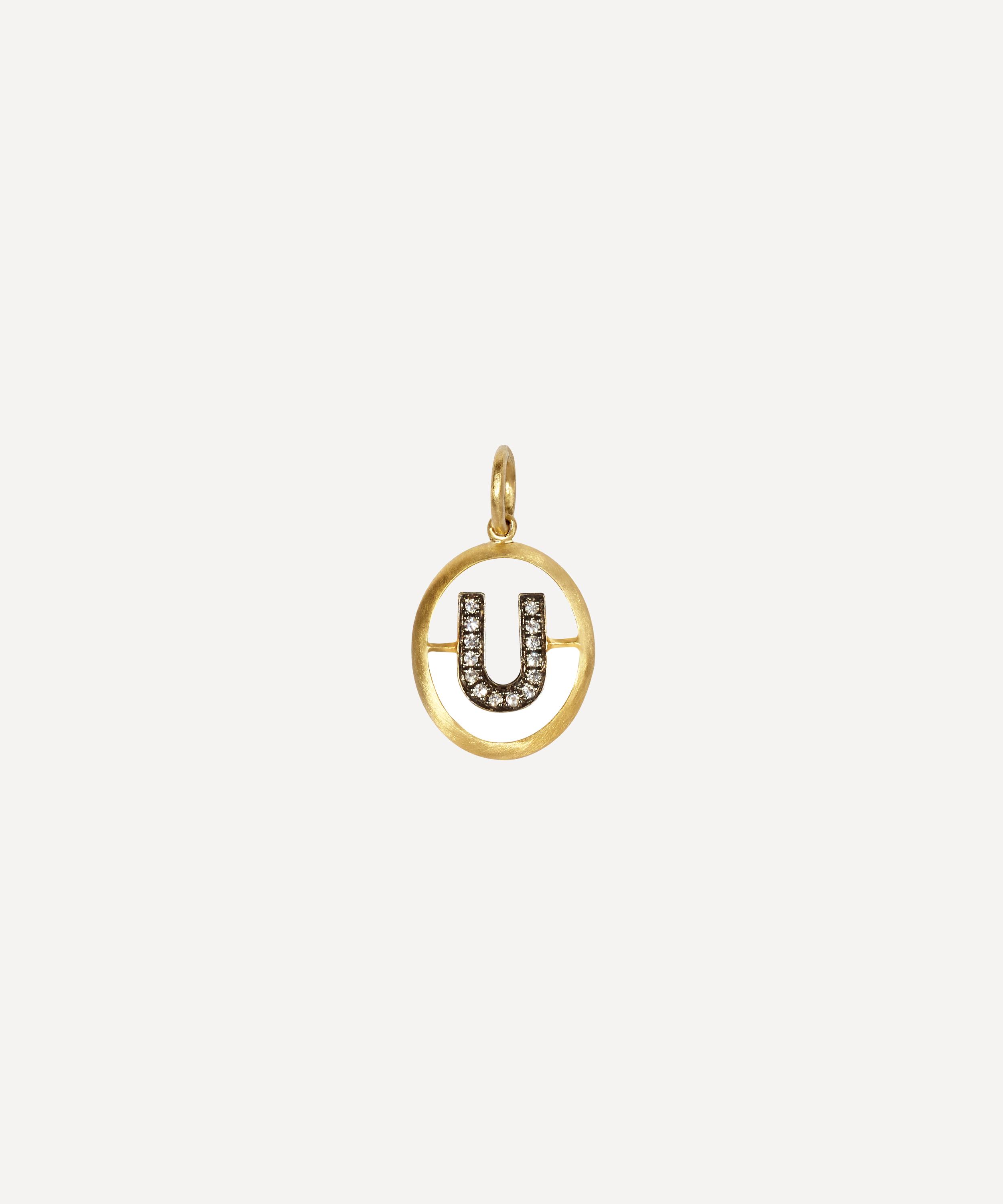 Annoushka - 18ct Gold U Diamond Initial Pendant image number 0