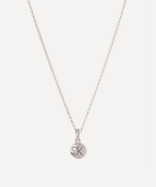 Dinny Hall - Silver Personalised Letter K Initial Charm Pendant Necklace image number null