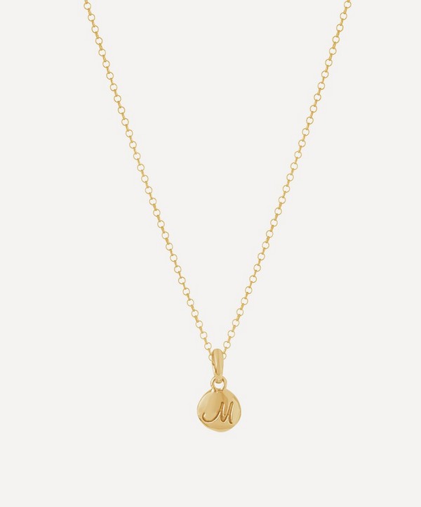 Dinny Hall - Gold Plated Vermeil Silver Personalised Letter M Initial Charm Pendant Necklace image number null
