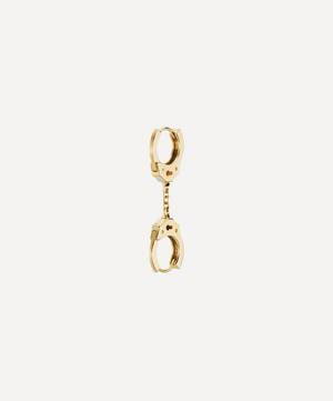 14ct 8mm Double Handcuff and Short Chain Single Earring