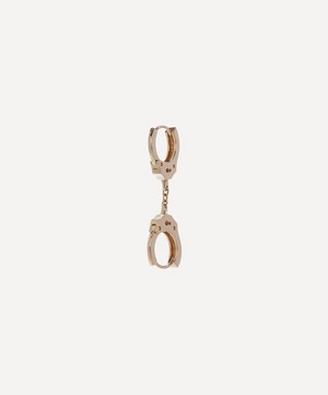 Maria Tash - 14ct 8mm Handcuff Hoop Earring with Short Chain image number 4