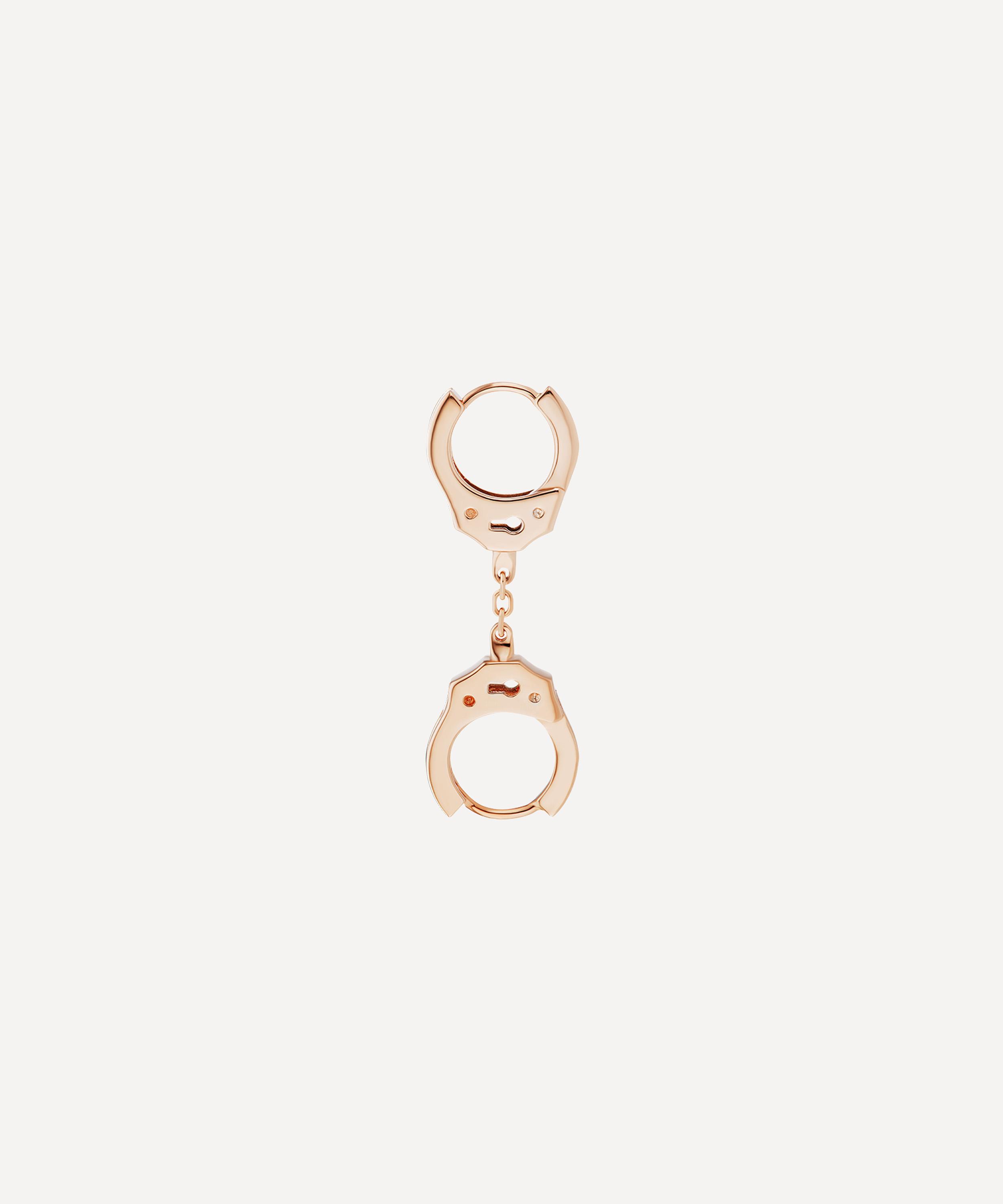 Maria Tash - 14ct 8mm Handcuff Hoop Earring with Short Chain image number 1