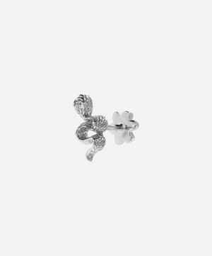 Maria Tash - 18ct 10mm Engraved Snake with Diamond Eyes Threaded Stud Earring Right image number 2