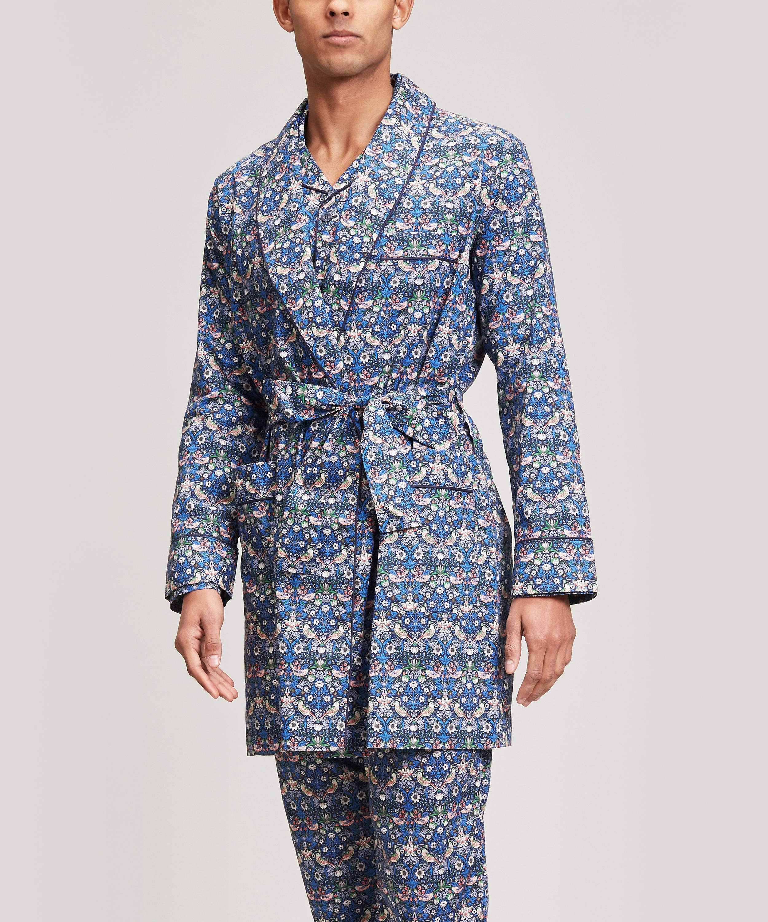 Liberty Strawberry Thief Tana Lawn™ Cotton Short Robe In Blue