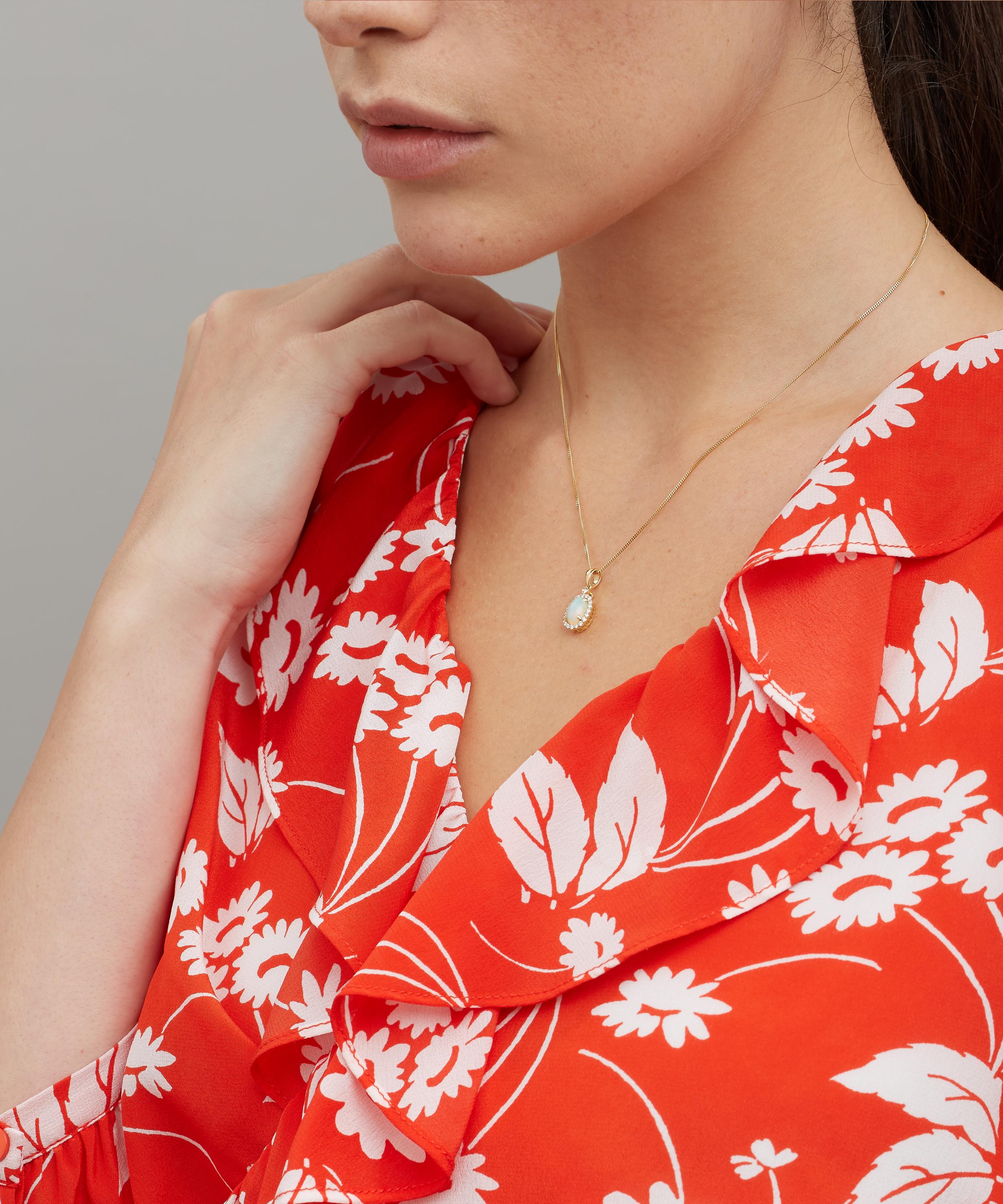 Kojis - Gold Opal and Diamond Pendant Necklace image number 1