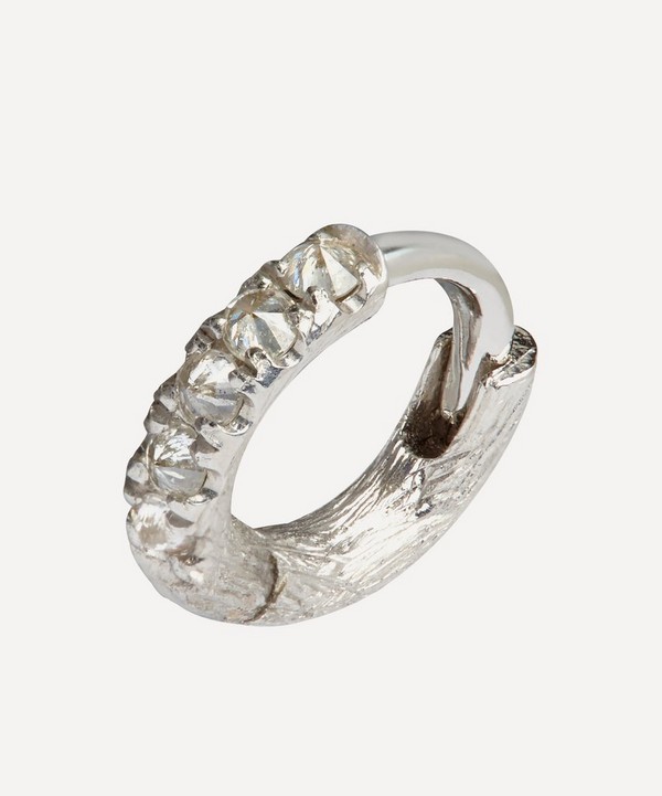 Annoushka - 18ct White Gold Dusty Diamonds Mini Hoop Earring image number null