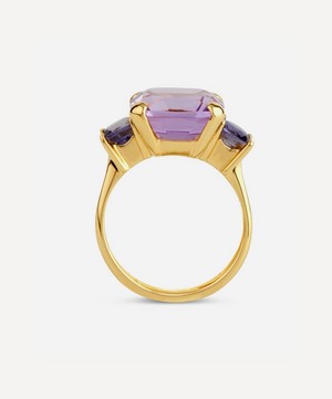 Dinny Hall - Gold Plated Vermeil Silver Teresa Amethyst and Iolite Ring image number 2