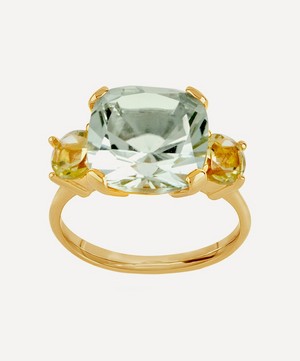 Dinny Hall - Gold Plated Vermeil Silver Teresa Green Amethyst and Oro Verde Ring image number 0