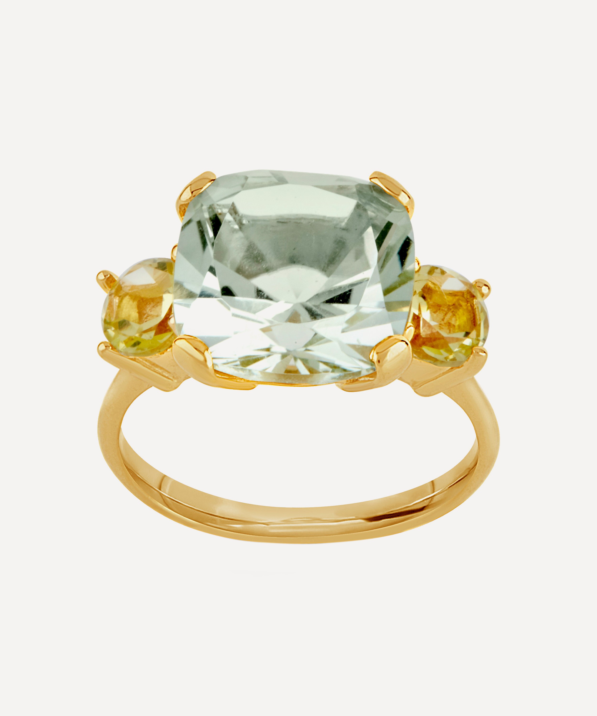 Dinny Hall - Gold Plated Vermeil Silver Teresa Green Amethyst and Oro Verde Ring