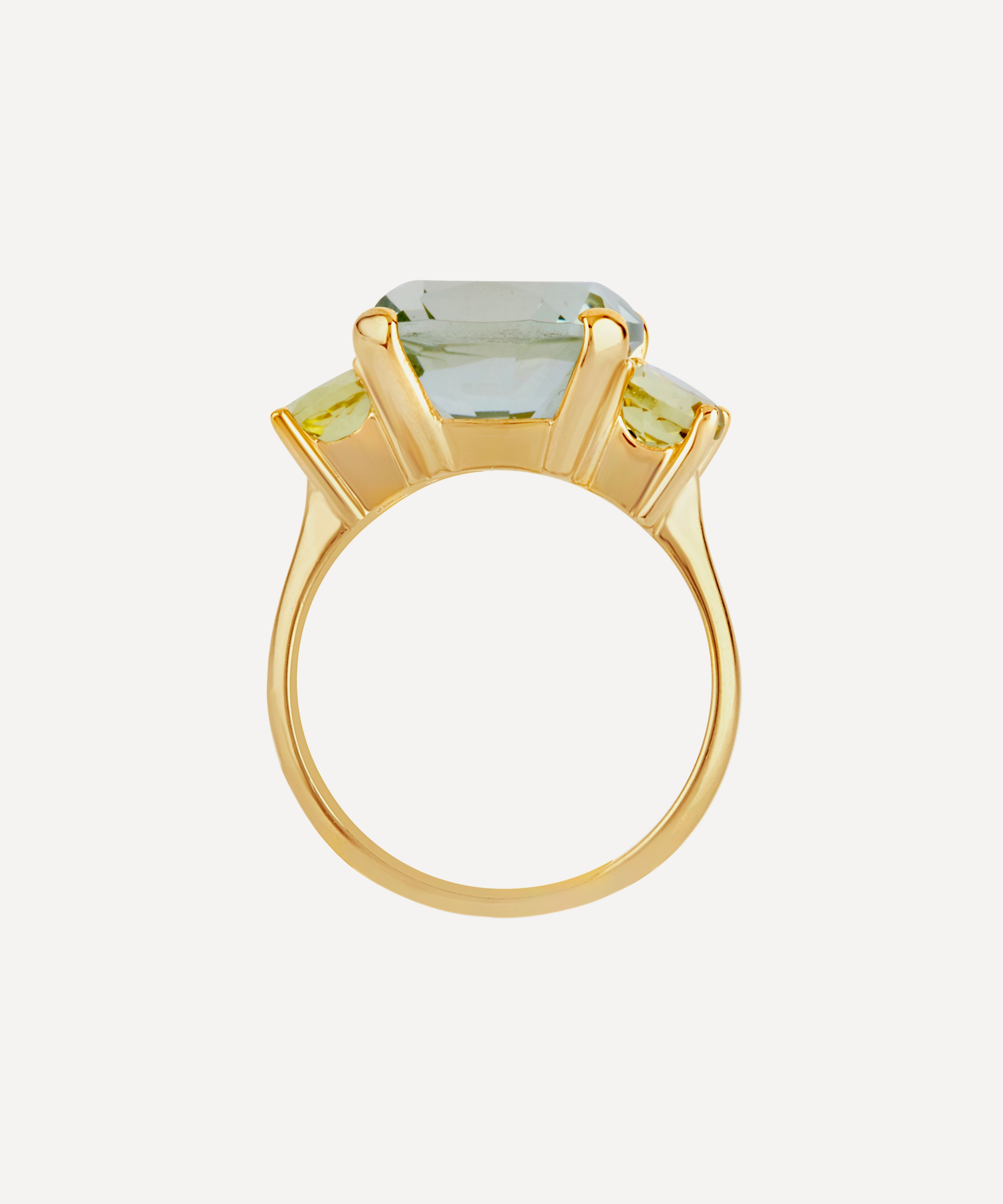 Dinny Hall - Gold Plated Vermeil Silver Teresa Green Amethyst and Oro Verde Ring image number 2