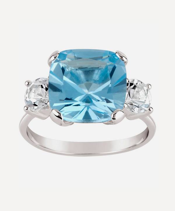 Dinny Hall - Silver Teresa Blue and White Topaz Ring image number 0