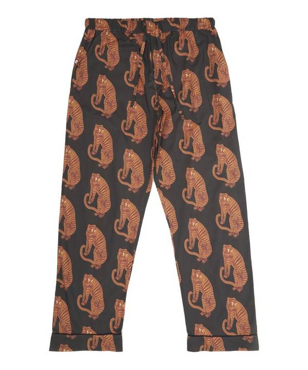 Desmond & Dempsey - Sansindo Tiger Print Cotton Pyjama Trousers image number 0