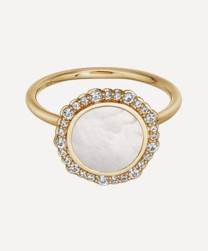 Astley Clarke - Gold Plated Vermeil Silver Luna Mother of Pearl Sapphire Ring image number 0