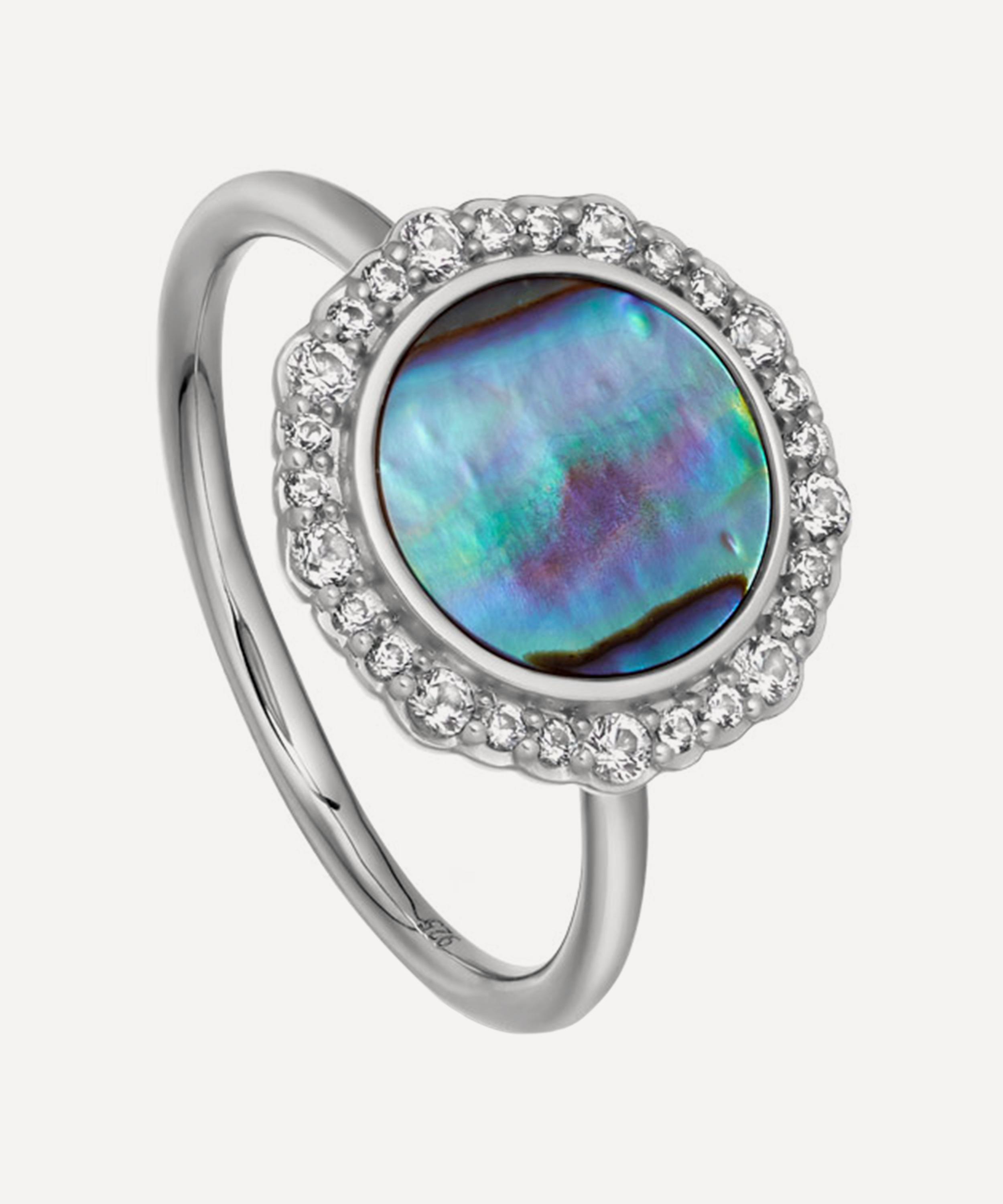 Astley Clarke - Silver Luna Abalone Sapphire Ring image number 0