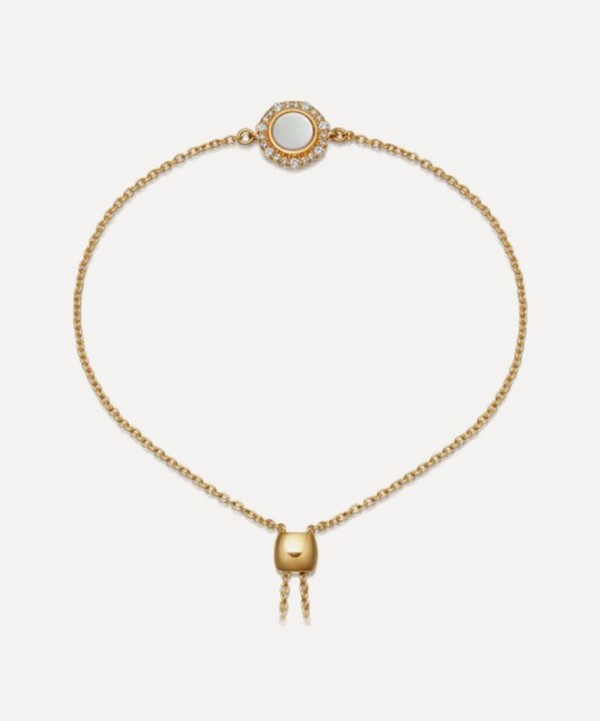 Astley Clarke - Gold Plated Vermeil Silver Luna Mother of Pearl Sapphire Kula Bracelet image number null