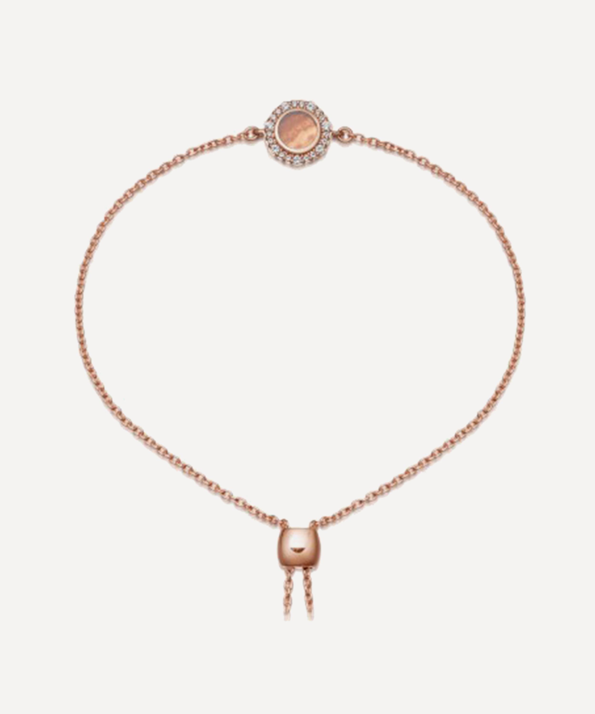 Astley Clarke Rose Gold Plated Vermeil Silver Luna Lace Agate Sapphire Kula Bracelet