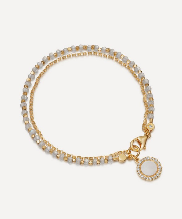 Astley Clarke - Gold Plated Vermeil Silver Luna Mother of Pearl Sapphire and Moonstone Biography Bracelet image number null
