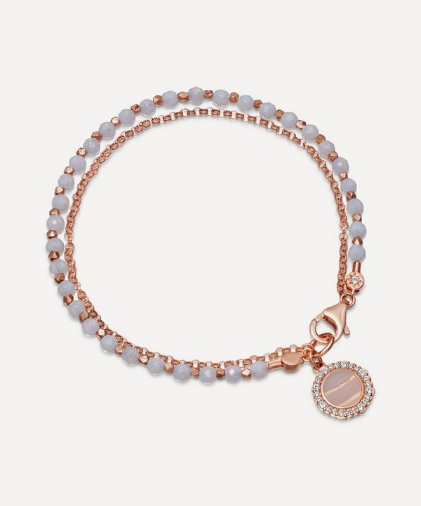 Astley Clarke - Rose Gold Plated Vermeil Silver Luna Lace Agate Sapphire Biography Bracelet image number null
