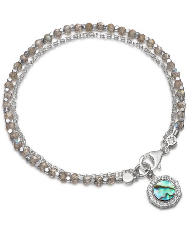 Astley Clarke - Silver Luna Abalone Sapphire and Labradorite Biography Bracelet image number null