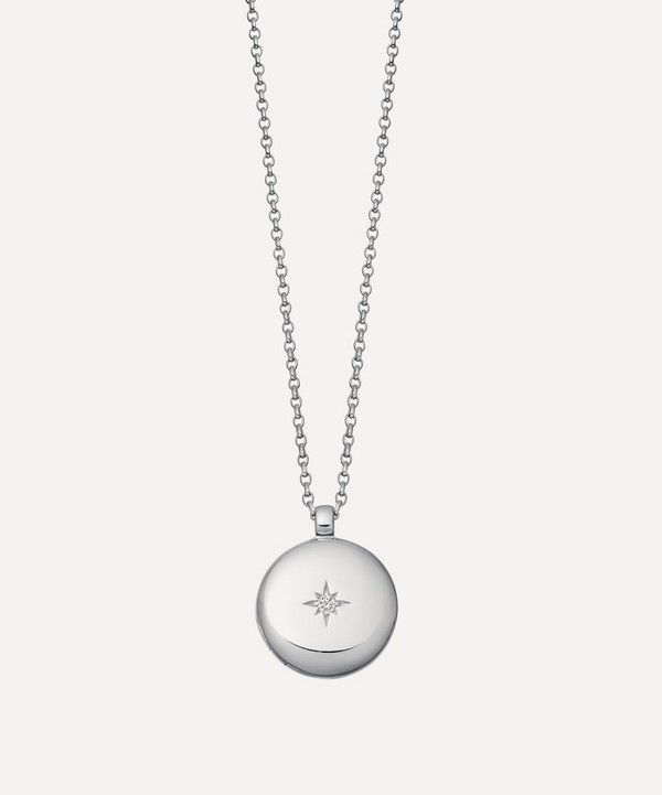 Astley Clarke - Silver Contemporary Sapphire Medium Astley Locket Necklace image number null