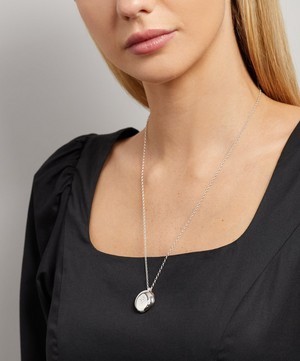 Astley Clarke - Silver Contemporary Sapphire Medium Astley Locket Necklace image number 1