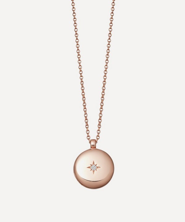 Astley Clarke - Rose Gold Plated Vermeil Silver Contemporary Sapphire Medium Astley Locket Necklace image number null