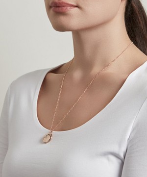 Astley Clarke - Rose Gold Plated Vermeil Silver Contemporary Sapphire Medium Astley Locket Necklace image number 1
