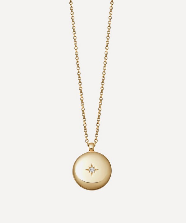 Astley Clarke - Gold Plated Vermeil Silver Contemporary Sapphire Medium Astley Locket Necklace image number null