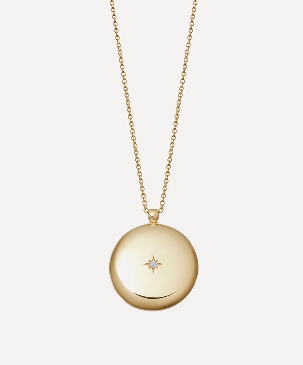 Astley Clarke - Gold Plated Vermeil Silver Contemporary Sapphire Large Astley Locket Necklace image number null